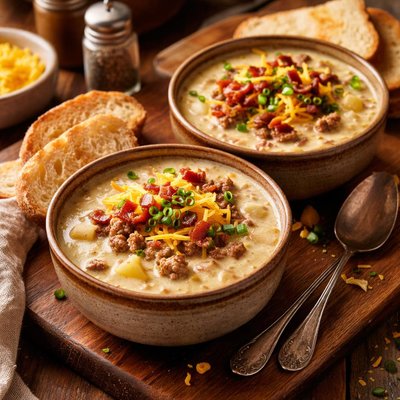 Image of Cheeseburger Chowder for 2