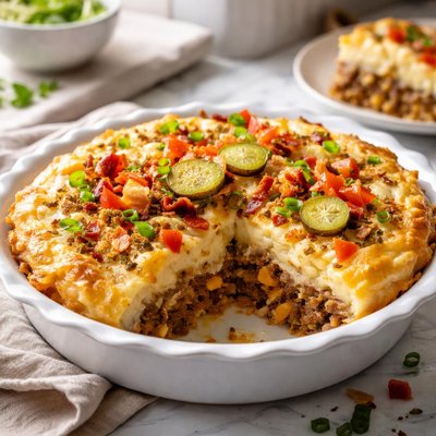 Image of Cheeseburger Mashed Potato Pie