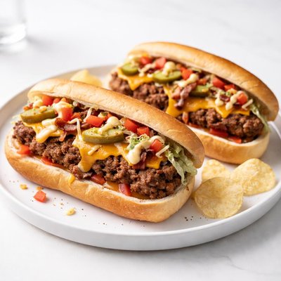 Image of Cheeseburger Meatloaf Hoagies