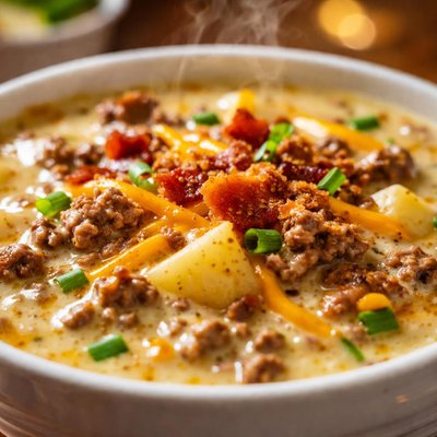 Image of Cheeseburger Potato Soup