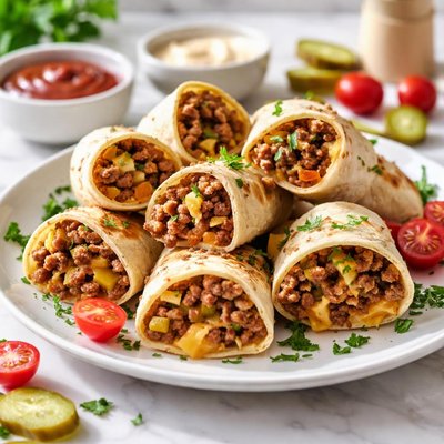 Image of Cheeseburger Roll Ups Light Ww 7 Points