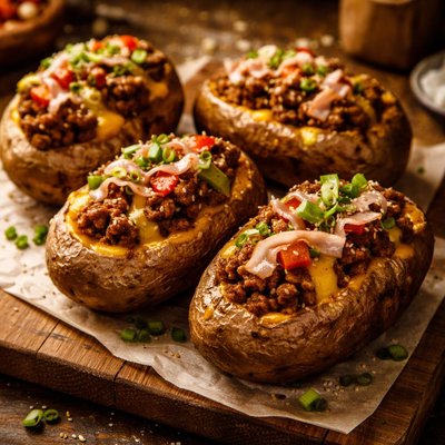 Image of Cheeseburger Stuffed Potatoes