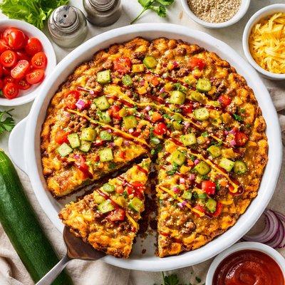 Image of Cheeseburger Zucchini Pie