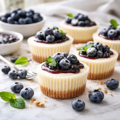 Image of Cheesecake Cupcakes with Blueberries