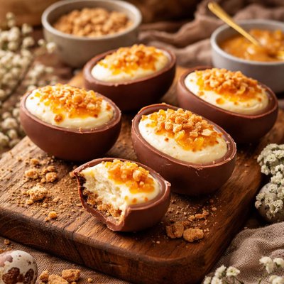 Image of Cheesecake Filled Chocolate Easter Eggs