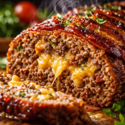 Image of Cheesy 3 Meats Meatloaf