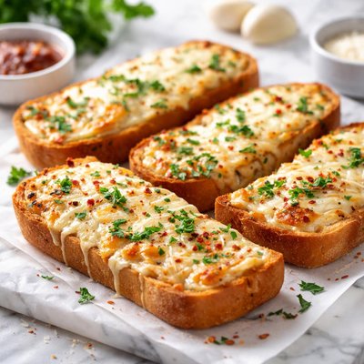 Image of Cheesy Baked Garlic Bread Slices