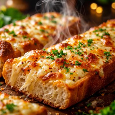 Image of Cheesy Baked or Grilled French Bread