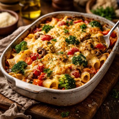 Image of Cheesy Baked Pasta with Vegetables
