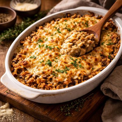 Image of Cheesy Baked Pearl Barley