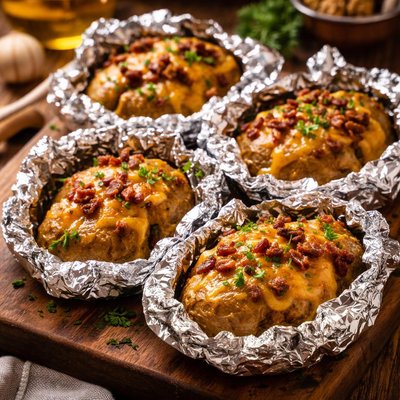 Image of Cheesy Baked Potato Parcels