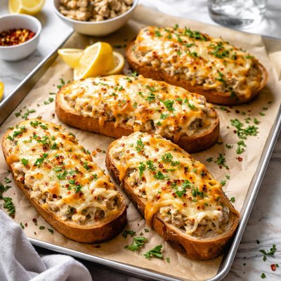 Image of Cheesy Baked Stuffed Tuna Melts
