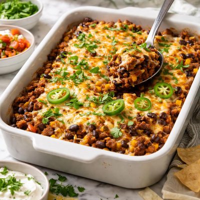 Image of Cheesy Beef and Bean Bake