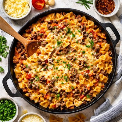 Image of Cheesy Beef and Bow Ties