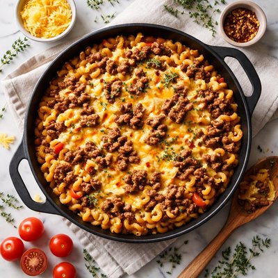 Image of Cheesy Beef and Macaroni with Thyme