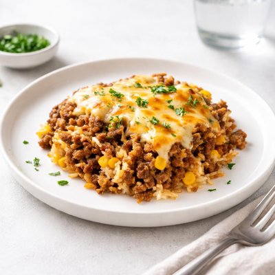 Image of Cheesy Beef and Rice Bake
