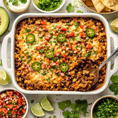 Image of Cheesy Beef Bean Casserole