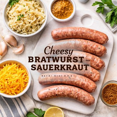 Image of Cheesy Bratwurst and Sauerkraut 5 Ingredients