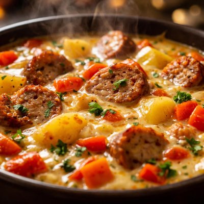 Image of Cheesy Bratwurst Stew