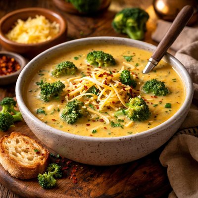 Image of Cheesy Broccoli Soup Vegan
