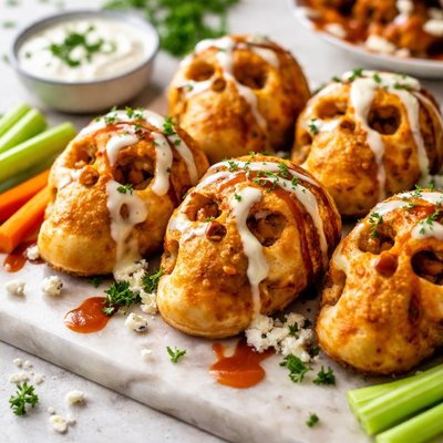Image of Cheesy Buffalo Chicken Skulls