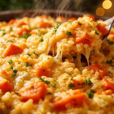 Image of Cheesy Carrot and Rice Casserole