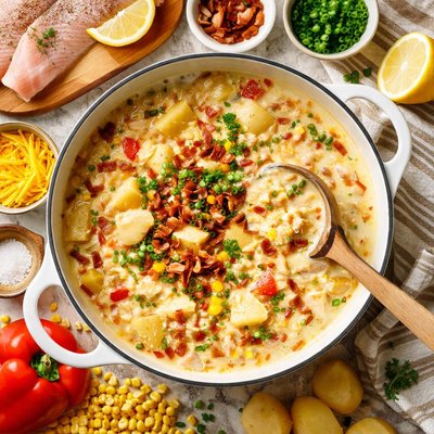 Image of Cheesy Catfish Chowder