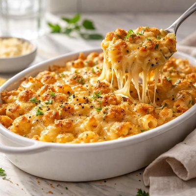 Image of Cheesy Cheese Baked Macaroni