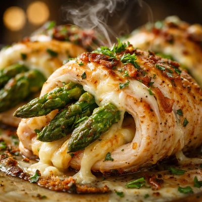 Image of Cheesy Chicken and Asparagus Bundles