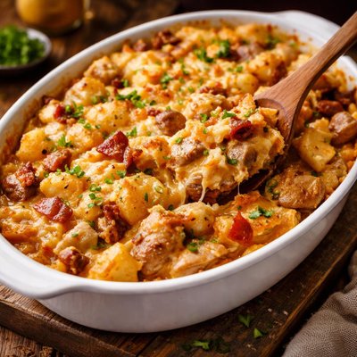 Image of Cheesy Chicken and Potato Casserole