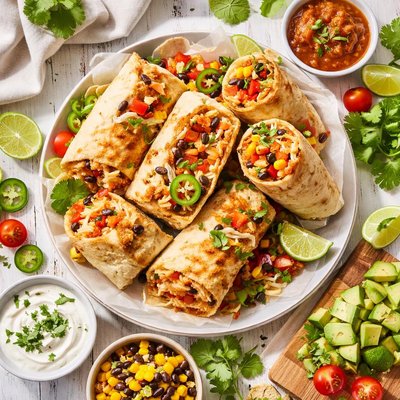 Image of Cheesy Chicken and Rice Tortillas