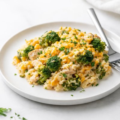 Image of Cheesy Chicken Broccoli Rice Casserole No Canned Soups