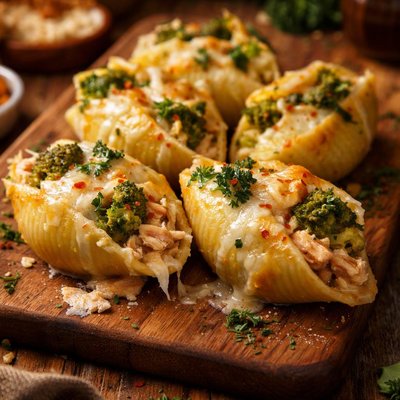 Image of Cheesy Chicken Broccoli Stuffed Shells
