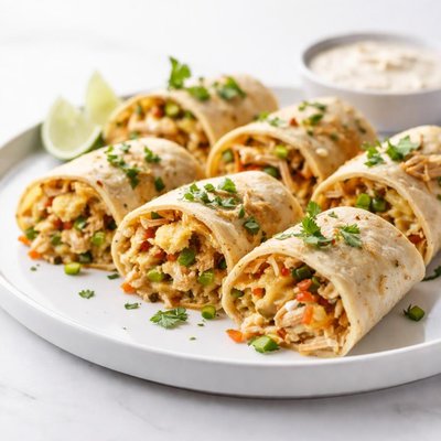 Image of Cheesy Chicken Chilies Tortilla Rollups