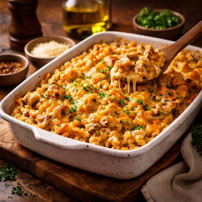 Image of Cheesy Chicken Macaroni Bake