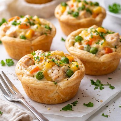 Image of Cheesy Chicken Pot Biscuit Cups Low Fat Low Cal