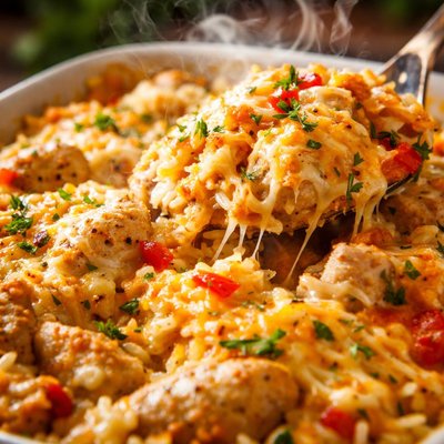 Image of Cheesy Chicken Rice Casserole