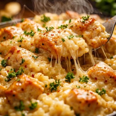 Image of Cheesy Chicken Risotto Bake