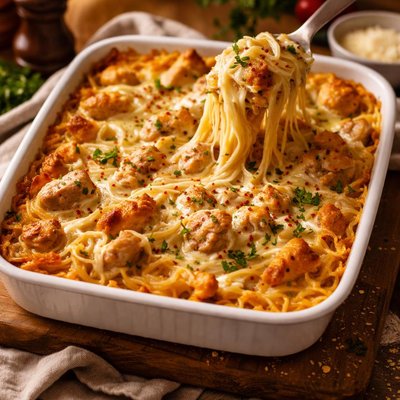 Image of Cheesy Chicken Spaghetti Casserole