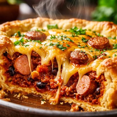 Image of Cheesy Chili Dog Pie Bisquick