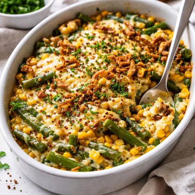 Image of Cheesy Corn and Green Bean Bake