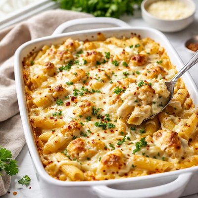 Image of Cheesy Creamy Alfredo Chicken Casserole Forevermama