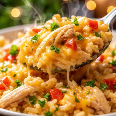 Image of Cheesy Crock Pot Chicken with Rice
