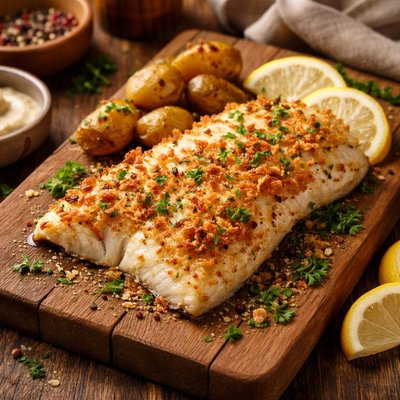Image of Cheesy Crust Roasted Haddock