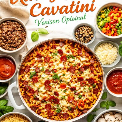 Image of Cheesy Easy Cavatini Venison Optional