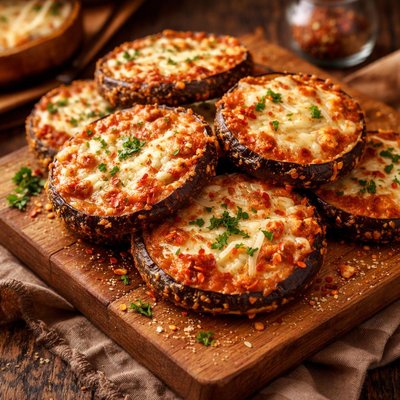 Image of Cheesy Fried Eggplant Aubergine