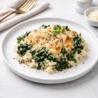 Image of Cheesy Greens and Rice Gratin