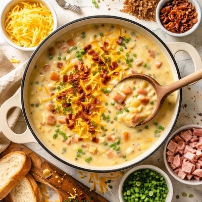 Image of Cheesy Ham and Potato Soup