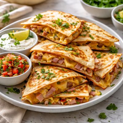 Image of Cheesy Ham Quesadillas