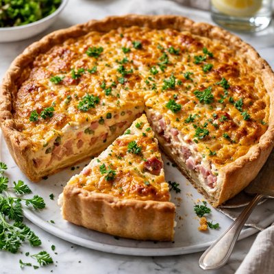 Image of Cheesy Ham Quiche